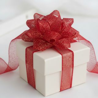 Tulle netting ROYAL SPARKLE red silver