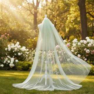 Tulle netting ROYAL SPARKLE mint gold