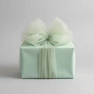 Tulle netting ROYAL SPARKLE mint gold