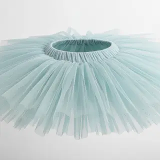 Tulle netting ROYAL SPARKLE light blue gold
