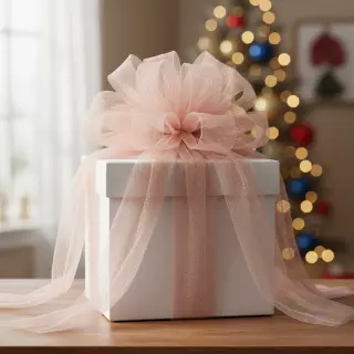 Tulle netting ROYAL SPARKLE rose gold