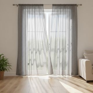 Tulle netting ROYAL SPARKLE dark grey silver