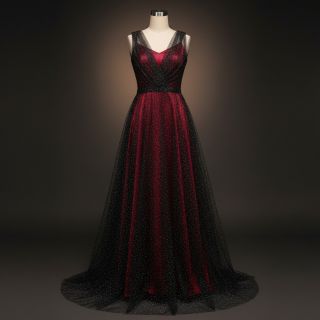 Tulle netting ROYAL SPARKLE black silver