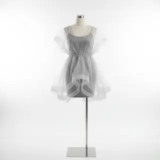 Tulle netting ROYAL SPARKLE grey silver