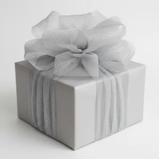 Tulle netting ROYAL SPARKLE grey silver