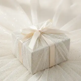 Tulle netting ROYAL SPARKLE white gold
