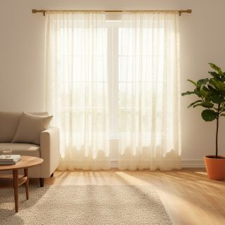 Tulle netting DOT ecru