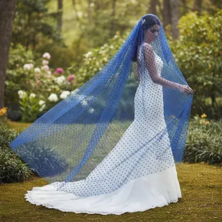 Tulle netting SPOT cobalt