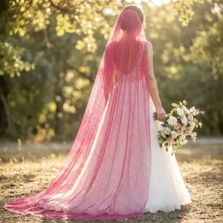Tulle netting SPOT dark fuchsia