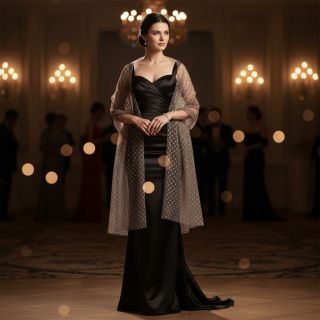 Tulle netting SPOT dark taupe