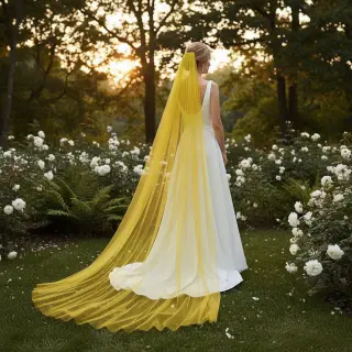 Tulle netting yellow 160 cm