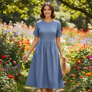 Linen cotton Lico navy