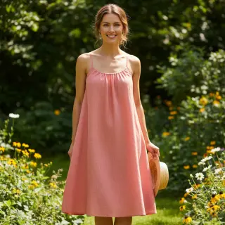 Linen cotton Fishbone salmon
