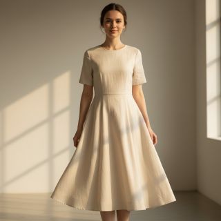 Linen cotton Fishbone natural