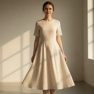 Linen cotton Fishbone natural