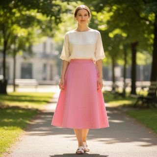 Linen cotton Fishbone fuchsia