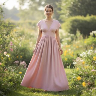 Linen cotton Fishbone pink