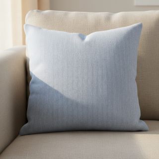 Linen cotton Fishbone light blue