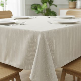 Linen cotton Lira mini stripe beige