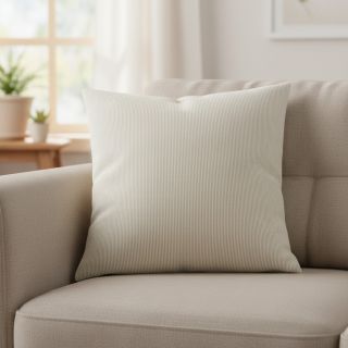 Linen cotton Lira mini stripe beige