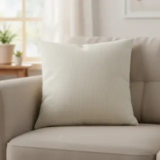 Linen cotton Lira mini stripe beige