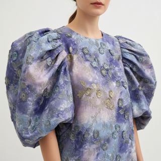 Cotton fabric TIE DYE EMBROIDERY Poppy design T