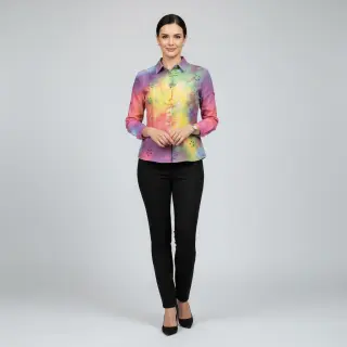 Cotton fabric EMBROIDERY Tie dye Della design A