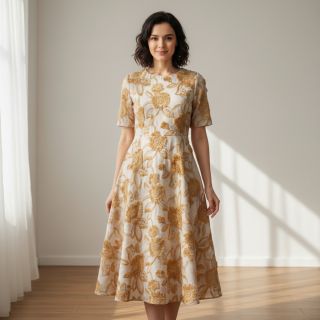 Cotton fabric TIE DYE EMBROIDERY Swingy design A