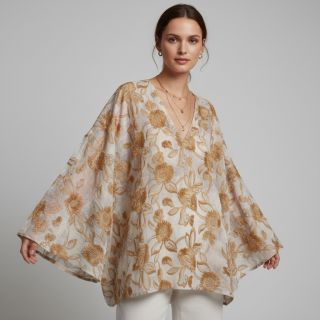 Cotton fabric TIE DYE EMBROIDERY Swingy design A