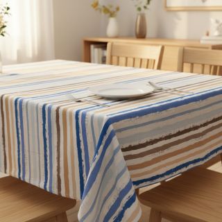 Cotton fabric Big stripes Snoozy old blue