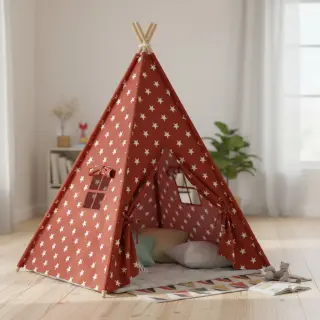 Cotton fabric Stars terra