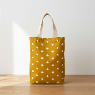 Cotton fabric  Stars ochre