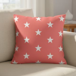 Cotton fabric Stars coral