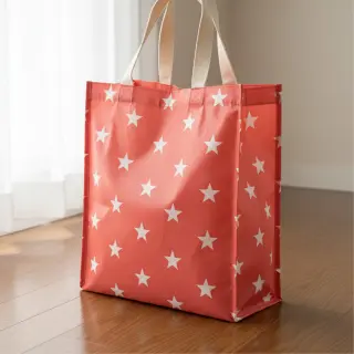 Cotton fabric Stars coral
