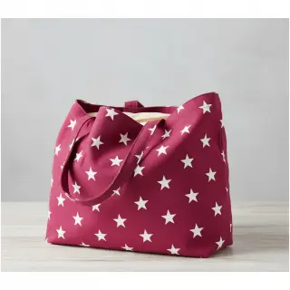 Cotton fabric Stars cerise