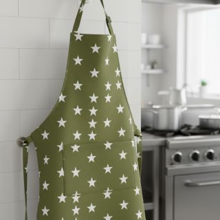 Cotton fabric Stars green