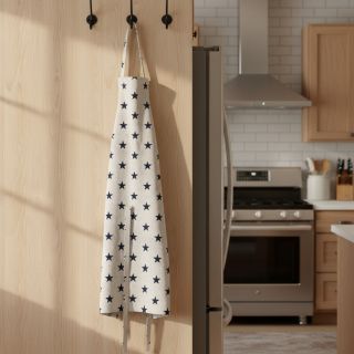 Cotton fabric Stars white/navy