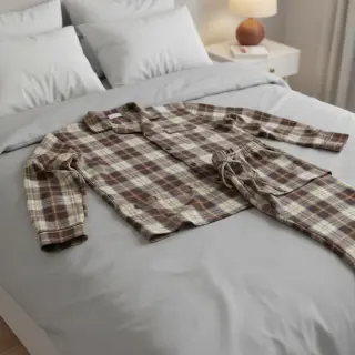 Cotton fabric YARN DYED CHECK BRUSHED brown