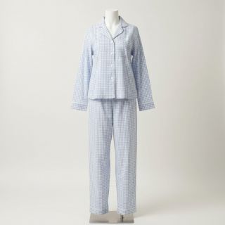 Cotton fabric YARN DYED CHECK BRUSHED light blue