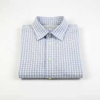 Cotton fabric YARN DYED CHECK BRUSHED light blue