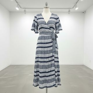 Cotton fabric YARN DYED Stripe navy