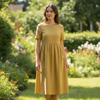 Cotton poplin mustard