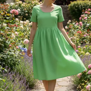 Cotton poplin neon green