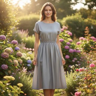 Cotton poplin metal grey