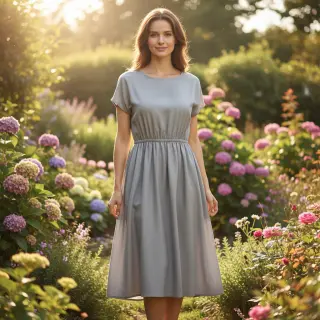 Cotton poplin metal grey