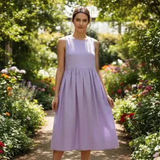 Cotton poplin bright lilac