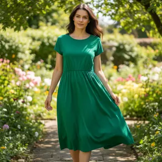 Cotton poplin emerald