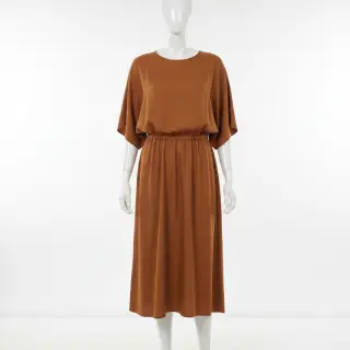 Cotton poplin dark cognac