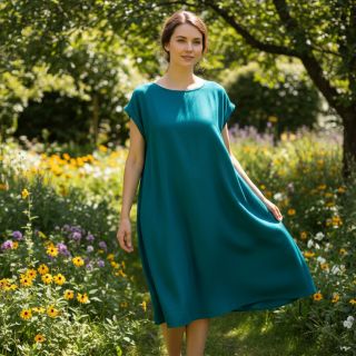 Cotton poplin forest petrol