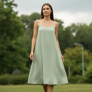 Cotton poplin sage